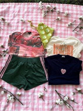 🐌Y2K Summer🐌Bundle Athletic Shorts Y2K Tops Head Scarf
